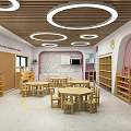 Modern kindergarten class three 3d model