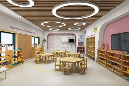 Modern kindergarten class three 3d model