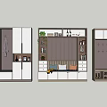 Modern Wardrobe Interior Design With Storage Compartments Hanging Areas And Drawers 3d model