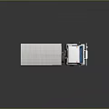 White UN Truck With Canvas Covered Cargo Bed Spare Tire And Blue Windows