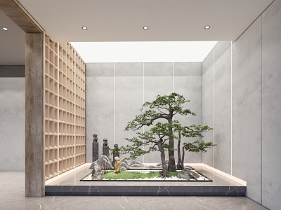 New Chinese Courtyard Zen Landscape Courtyard Garden 3d model