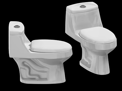 Modern White Toilet Designs Featuring Two Different Styles And Sleek Appearance 3d model
