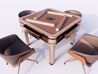 Modern Mahjong Table and Chair Mahjong Table and Chair Combination 3d model