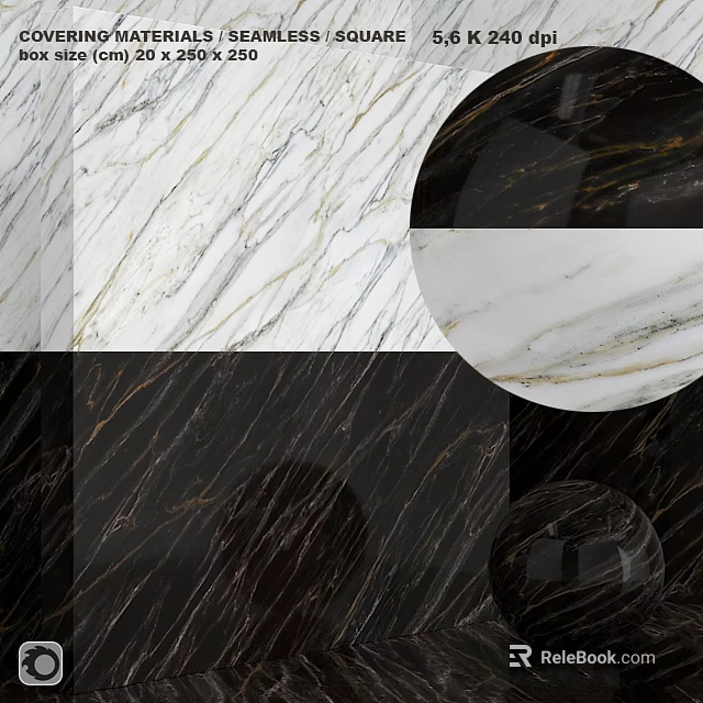 Marble Components With White Black Gold Veins For Decorative Architectural Design 3d model