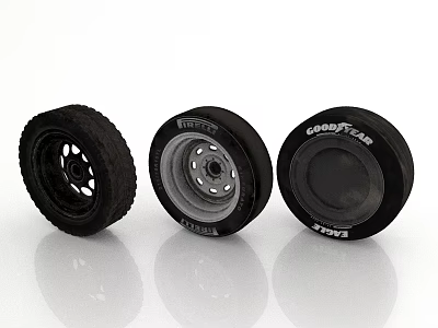 SpeedCar Toy Vehicle Tires With Different Wheel Rims And Three Design Styles 3d model
