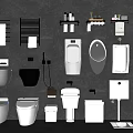 Different Types Of Modern Toilet And Bathroom Fixtures On