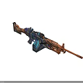 Decorative Rifle With Colorful Circular Patterns And Striped Design In Vibrant Hues