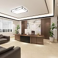 Modern Public Office Space With Cubicle Workstations Office Chairs Green Plants And Bright Lighting
