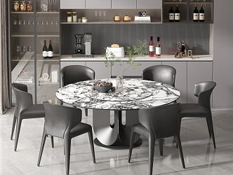 Italian Dining Table and Chair 3d model