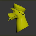 Cartoon Dog Character With White Hat Black Brim Sticking Tongue