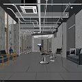 Modern Hair Salon Interior Design With Mirrors Styling Chairs And Decorative Lighting
