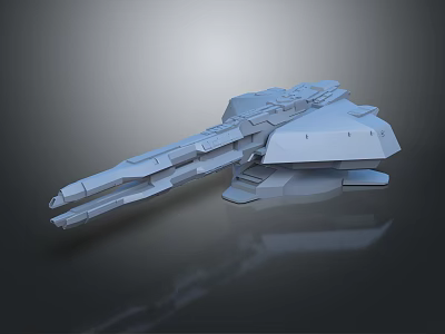 Futuristic Sci Fi Weapon 3D Model Featuring Mechanical Structure Metallic Finish And Detailed Components 3d model