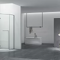 Modern Bathroom Corner Glass Shower Enclosure With Chrome Handles And Clear Panels