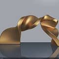 Elegant Golden Swing Door With Modern Twisted Design For Interior Spaces