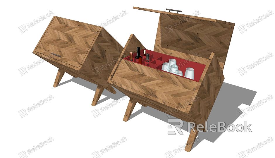 Modern Wooden Crate Wine Crate model