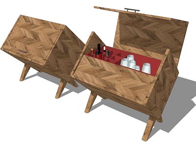 Modern Wooden Crate Wine Crate model