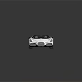 White Bugatti Convertible Sports Car With Yellow Seats And Modern Sleek Design