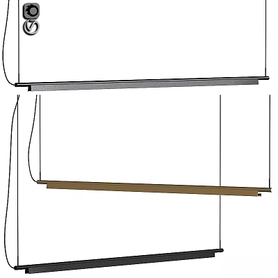 Modern Two Color Long Strip Pendant Light Hanging Design For Interior Decor 3d model