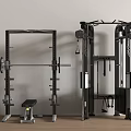 Modern Metal Sports Equipment Set With Squat Rack Barbell For Home Strength Training
