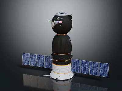Advanced Spacecraft Structure Design With Solar Panels And Modular Sections 3d model