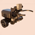 Industrial Mechanical Device With Wheels Clamp And Robotic Arm Structure 3d model
