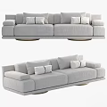 Modern Gray Sofa With Accent Cushions Armrests And Sturdy Base 3d model