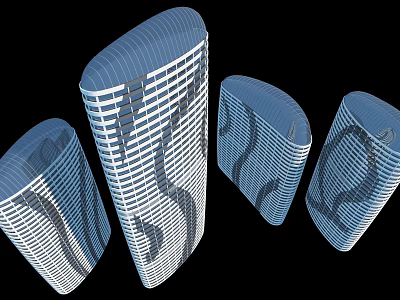 Modern High Rise Office Building Architectural Design With Glass Curtain Wall 3d model