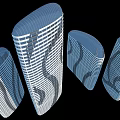 Modern High Rise Office Building Architectural Design With Glass Curtain Wall