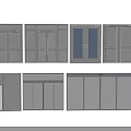 Various Styles of Modern Doors and Windows with Glass Panels and Aluminum Frames