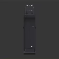 Modern Tactical Pistol with Black Matte Finish on Smooth Reflective Surface and Ergonomic Grip Design