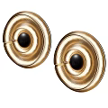 Modern Gold Round Wall Lamps With Metal Finish And Black Sphere Design