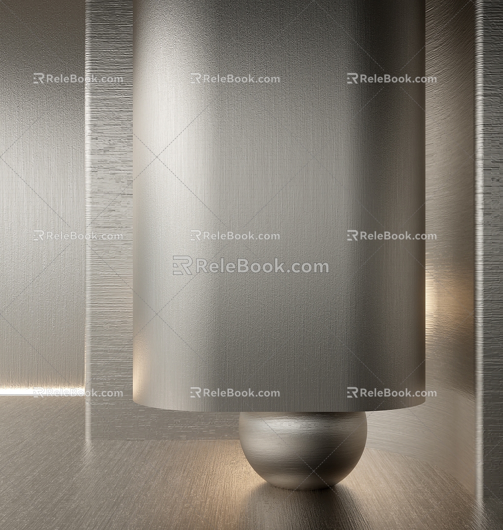 Modern brushed stainless steel stainless steel plate matte stainless steel 3d model