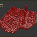 Cartoon Style 3D Castle Complex Model With Towers Courtyards Green Areas And Water Features