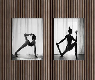 modern figure painting yoga decorative painting 3d model