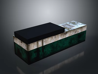 Scenic Natural Landscape With Black Green And White Textured Layers On Hilly Terrain 3d model