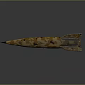 Military Camouflage Missile Weapon With Pointed Nose Tail Fins And Metallic Finish