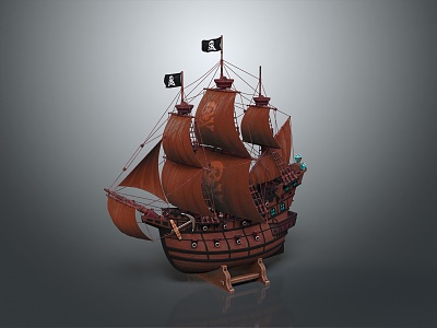 European-style boat 3d model