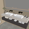 Modern Bathroom Cabinet Bathroom Counter Basin Bathroom Decoration Mirror Cabinet Sink 3d model