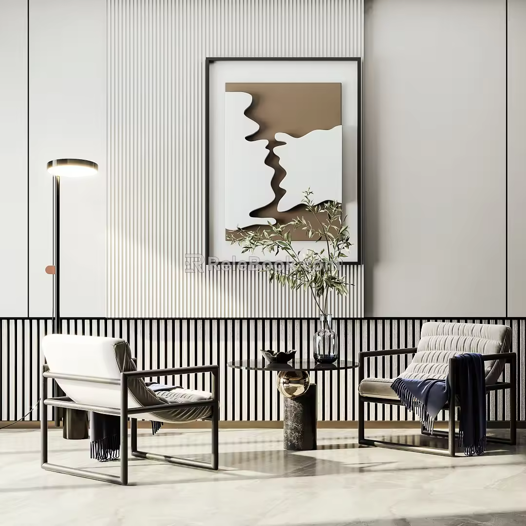 Modern leisure sofa combination single chair 3d model