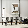 Modern leisure sofa combination single chair 3d model