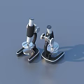 Two Modern Microscopes As Practical Daily Living Tools With Stable Base Design 3d model