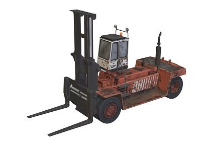 Heavy Duty Industrial Forklift With Cab Forks And Lifting Mechanism For Material Handling 3d model