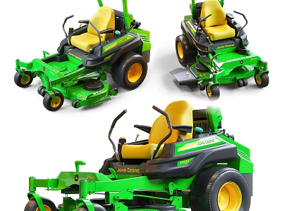 John Deere Green Electric Toy Ride On Lawn Mower With Yellow Seat 3d model