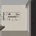 Cream Style Wine Cabinet Sideboard 3d model