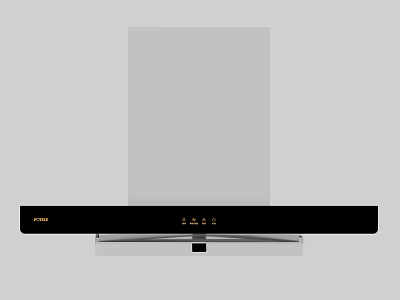 VATTI Kitchen Range Hood With Black Design Transparent Panel And Control 3d model