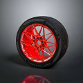 High Quality Automotive Tire With Red Alloy Wheel Rim For Vehicle Enhancement