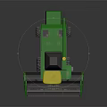 Green Yellow Combine Harvester With Front Cutting Platform Black Components And Cab
