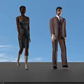 People Standing in Different Clothing Against Dark Background With Ground Reflections