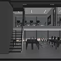 Modern Public Office Space Interior Design With CBD Signage Staircase And Work Desks