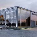 Appearance of modern factory building 3d model